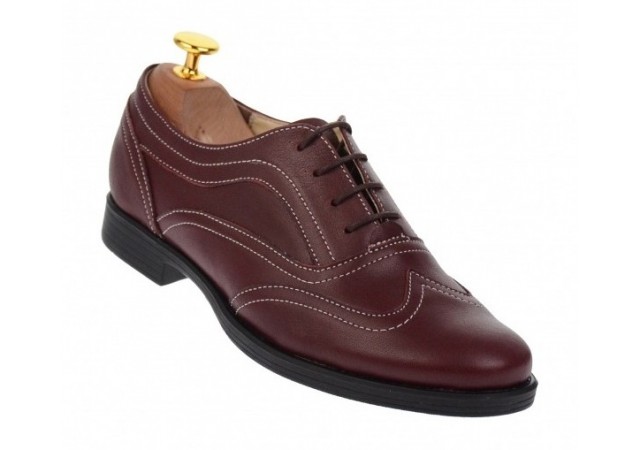 Pantofi dama casual din piele naturala, culoare grena, P29GRENA